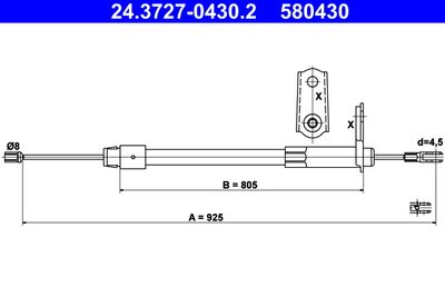 Cable Pull, parking brake ATE 24.3727-0430.2