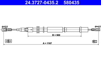 Cable Pull, parking brake ATE 24.3727-0435.2