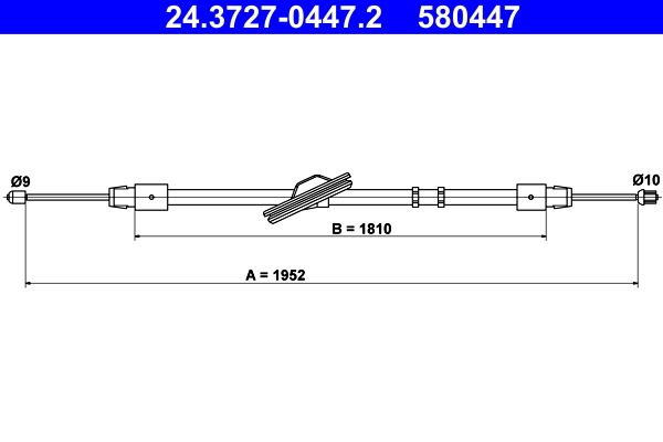 ATE 24.3727-0447.2 Cable Pull, parking brake