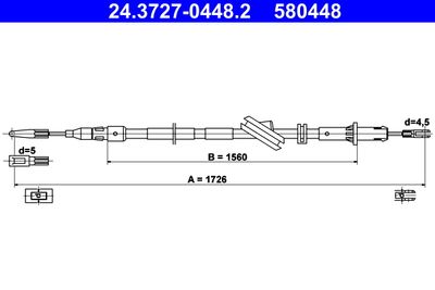 Cable Pull, parking brake ATE 24.3727-0448.2