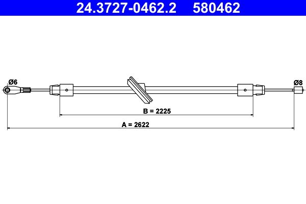 ATE 24.3727-0462.2 Cable Pull, parking brake