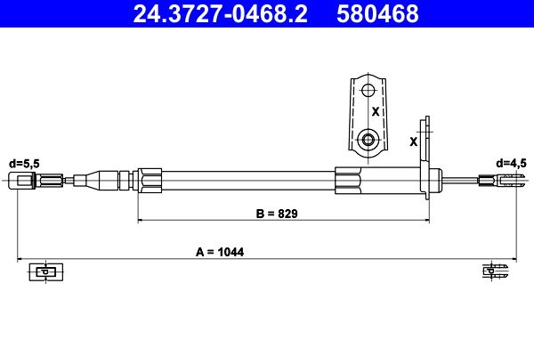 ATE 24.3727-0468.2 Cable Pull, parking brake