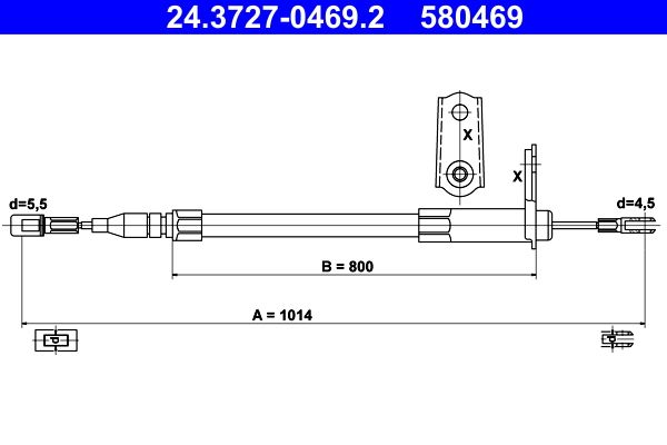 ATE 24.3727-0469.2 Cable Pull, parking brake