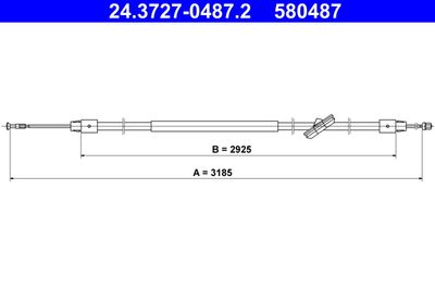 Cable Pull, parking brake ATE 24.3727-0487.2