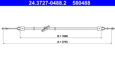 Cable Pull, parking brake ATE 24.3727-0488.2
