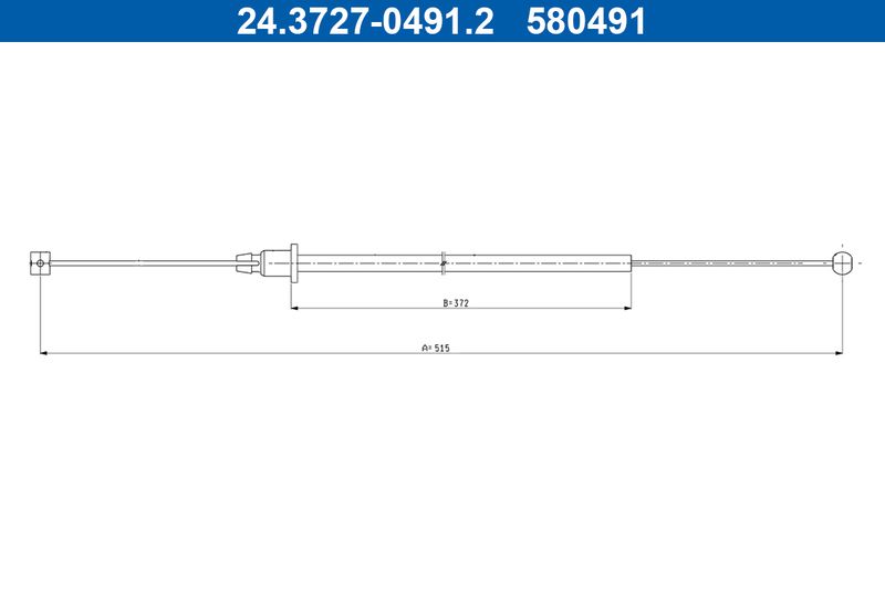 ATE 24.3727-0491.2 Cable Pull, parking brake