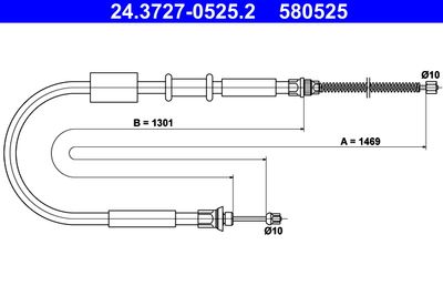 Cable Pull, parking brake ATE 24.3727-0525.2
