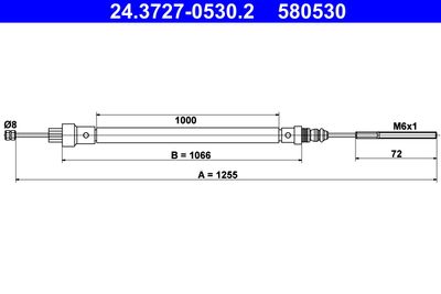 Cable Pull, parking brake ATE 24.3727-0530.2