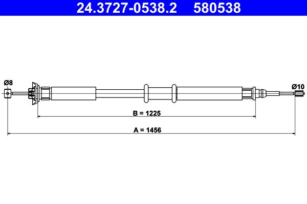 ATE 24.3727-0538.2 Cable Pull, parking brake
