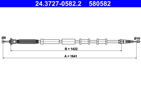 ATE 24.3727-0582.2 Cable Pull, parking brake