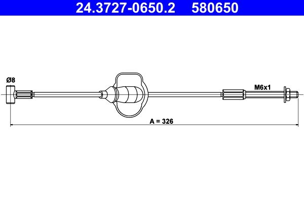 ATE 24.3727-0650.2 Cable Pull, parking brake