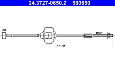 Cable Pull, parking brake ATE 24.3727-0650.2