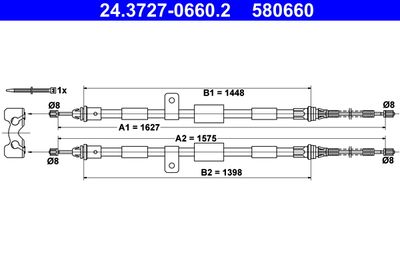 Cable Pull, parking brake ATE 24.3727-0660.2