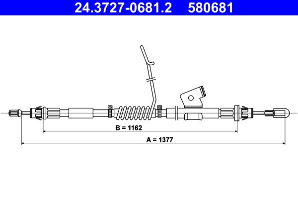 ATE 24.3727-0681.2 Cable Pull, parking brake