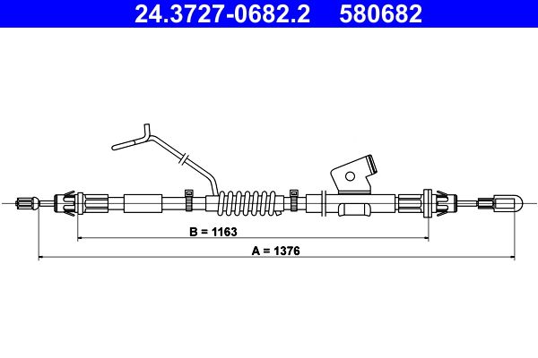 ATE 24.3727-0682.2 Cable Pull, parking brake