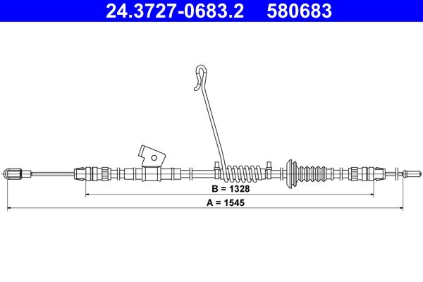 ATE 24.3727-0683.2 Cable Pull, parking brake