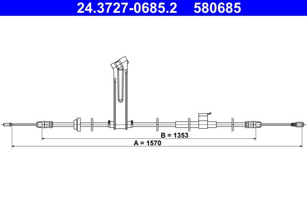 ATE 24.3727-0685.2 Cable Pull, parking brake