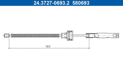 Cable Pull, parking brake ATE 24.3727-0693.2