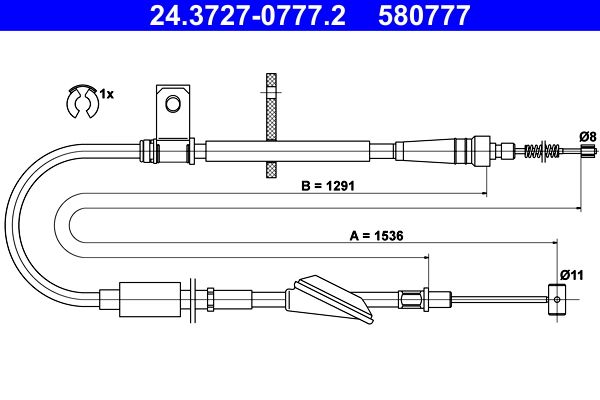 ATE 24.3727-0777.2 Cable Pull, parking brake