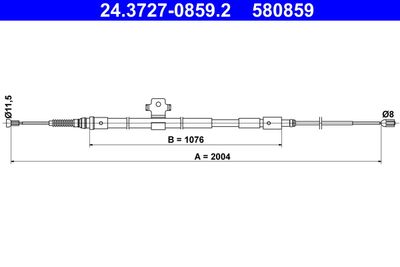 Cable Pull, parking brake ATE 24.3727-0859.2