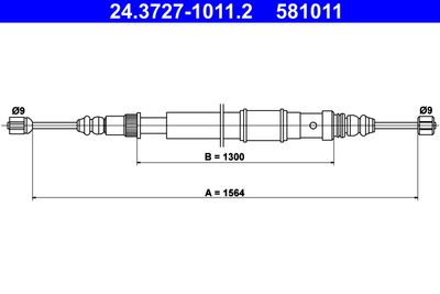 Cable Pull, parking brake ATE 24.3727-1011.2
