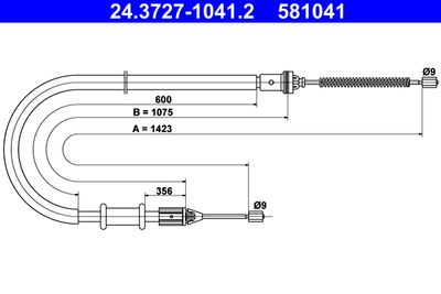 Cable Pull, parking brake ATE 24.3727-1041.2