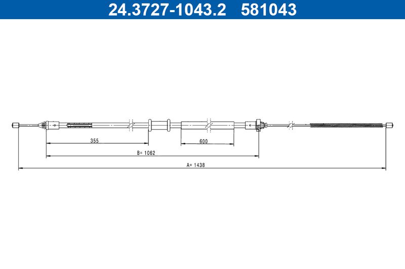 ATE 24.3727-1043.2 Cable Pull, parking brake