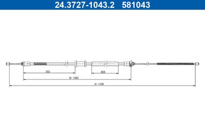 Cable Pull, parking brake ATE 24.3727-1043.2