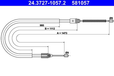 Cable Pull, parking brake ATE 24.3727-1057.2