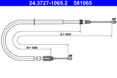 Cable Pull, parking brake ATE 24.3727-1065.2