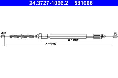 Cable Pull, parking brake ATE 24.3727-1066.2