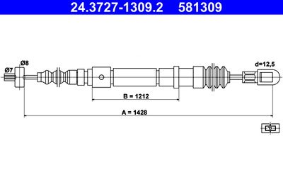Cable Pull, parking brake ATE 24.3727-1309.2