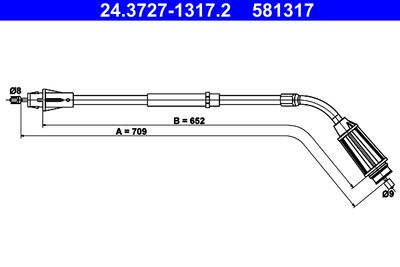 Cable Pull, parking brake ATE 24.3727-1317.2