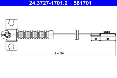 Cable Pull, parking brake ATE 24.3727-1701.2