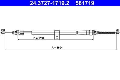 Cable Pull, parking brake ATE 24.3727-1719.2