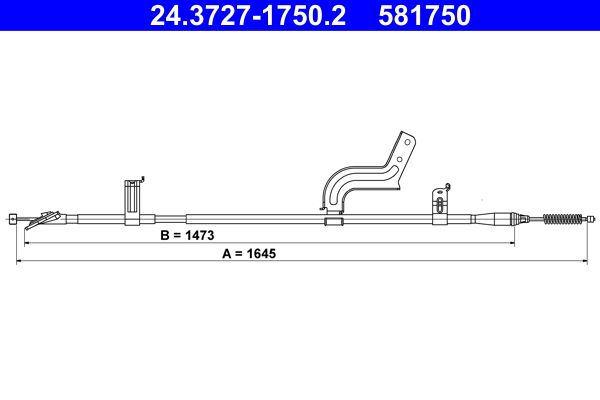 ATE 24.3727-1750.2 Cable Pull, parking brake