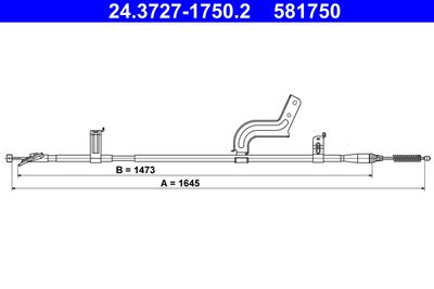 Cable Pull, parking brake ATE 24.3727-1750.2
