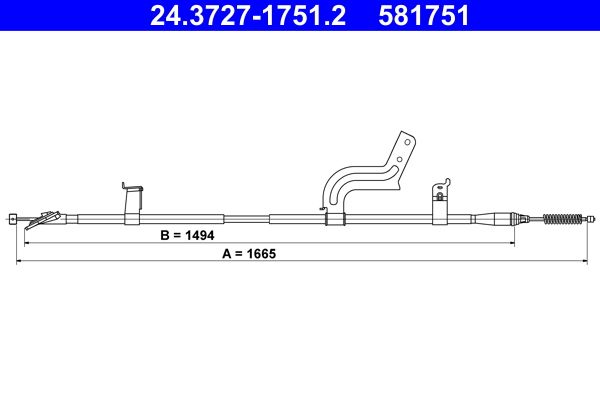 ATE 24.3727-1751.2 Cable Pull, parking brake