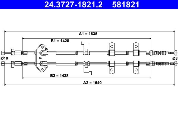 ATE 24.3727-1821.2 Cable Pull, parking brake
