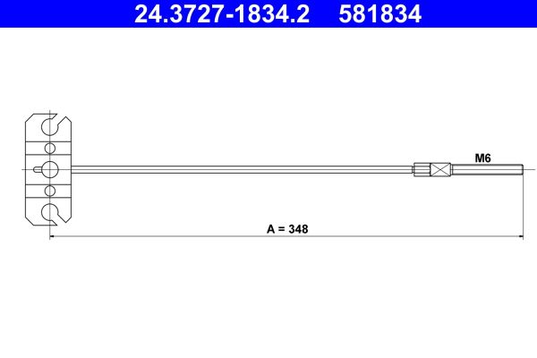 ATE 24.3727-1834.2 Cable Pull, parking brake