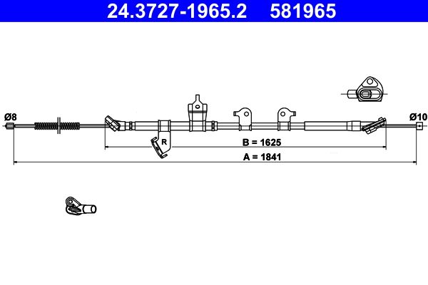 ATE 24.3727-1965.2 Cable Pull, parking brake