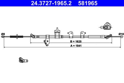 Cable Pull, parking brake ATE 24.3727-1965.2