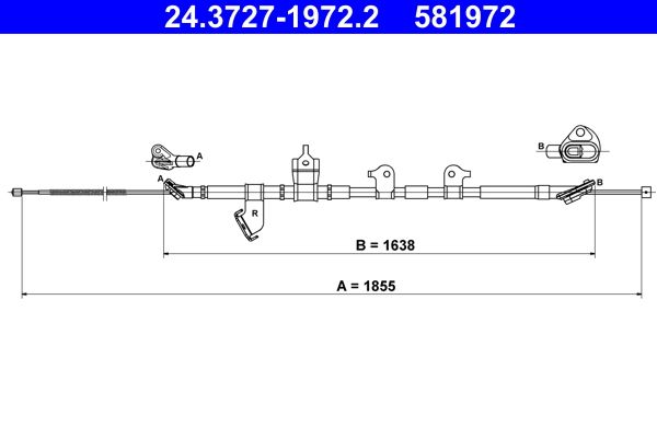 ATE 24.3727-1972.2 Cable Pull, parking brake