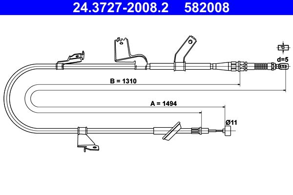 ATE 24.3727-2008.2 Cable Pull, parking brake