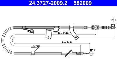Cable Pull, parking brake ATE 24.3727-2009.2