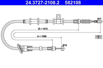 Cable Pull, parking brake ATE 24.3727-2108.2