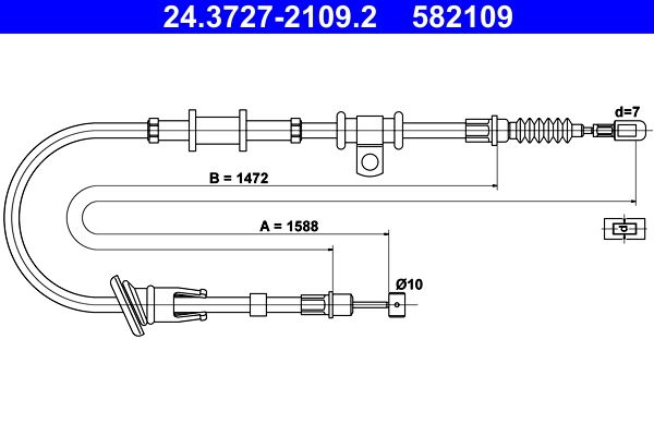 ATE 24.3727-2109.2 Cable Pull, parking brake