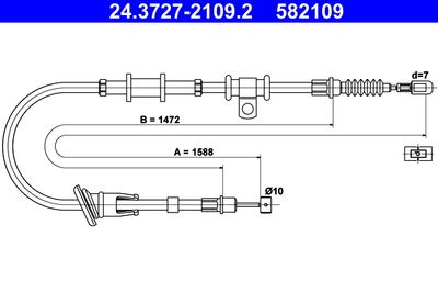 Cable Pull, parking brake ATE 24.3727-2109.2