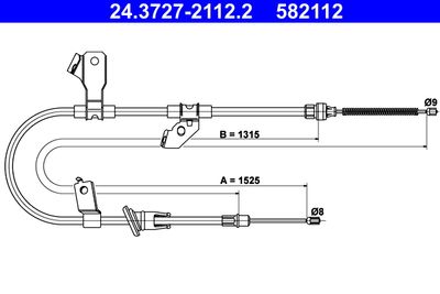 Cable Pull, parking brake ATE 24.3727-2112.2