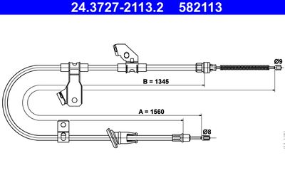Cable Pull, parking brake ATE 24.3727-2113.2